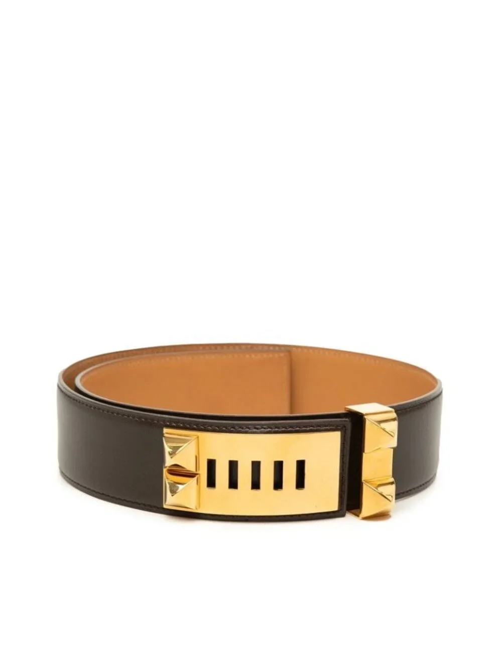 Hermes Collier de Chien Belt 70 a Brown Gold Box Calf